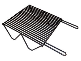 Parrilla con mangos de metal y patas de 40 x 40 cm en acero de 8 mm