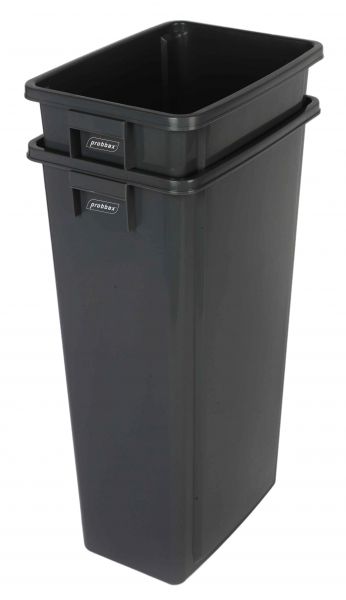 PROBBAX - PB-1090-GRY - Cubo de reciclaje sin tapa - 32 x 46 x 76,2 cm - 80 L - Gris