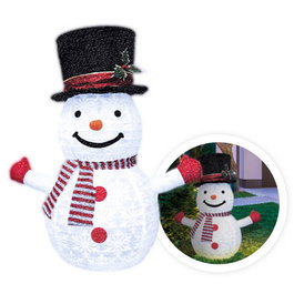 Bambasy Muñeco de nieve plegable LED 700mm con 8 funciones y luz fría