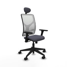 PIQUERAS Y CRESPO Silla de oficina Motilla con mecanismo Sincro, Gris oscuro y Blanco