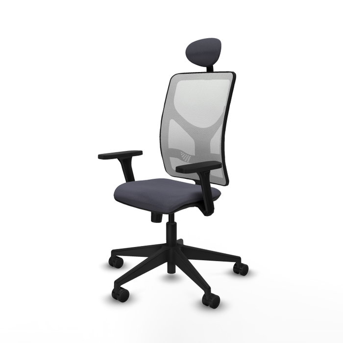 PIQUERAS Y CRESPO Silla de oficina Motilla con mecanismo Sincro, Gris oscuro y Blanco