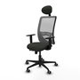 PIQUERAS Y CRESPO Silla de oficina Zulema con mecanismo Sincro/Traslack, Negro/Gris