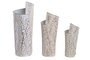 DKD Home Decor Set de 3 Jarrones de Metal Blanco y Dorado