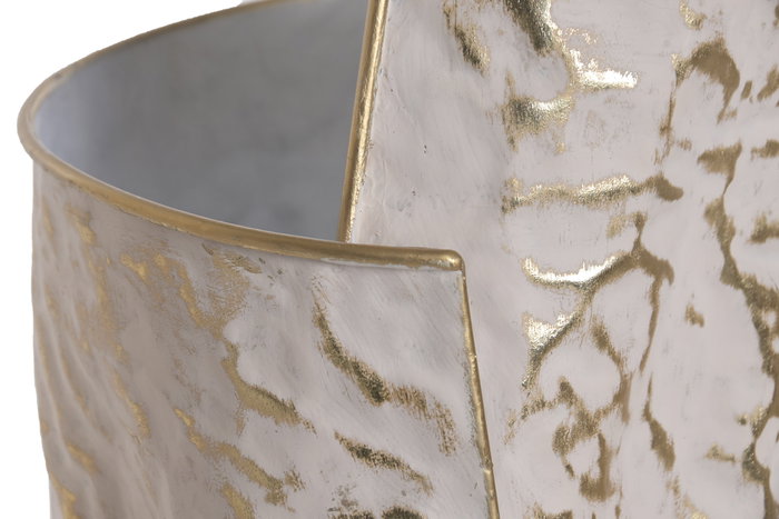 DKD Home Decor Set de 3 Jarrones de Metal Blanco y Dorado
