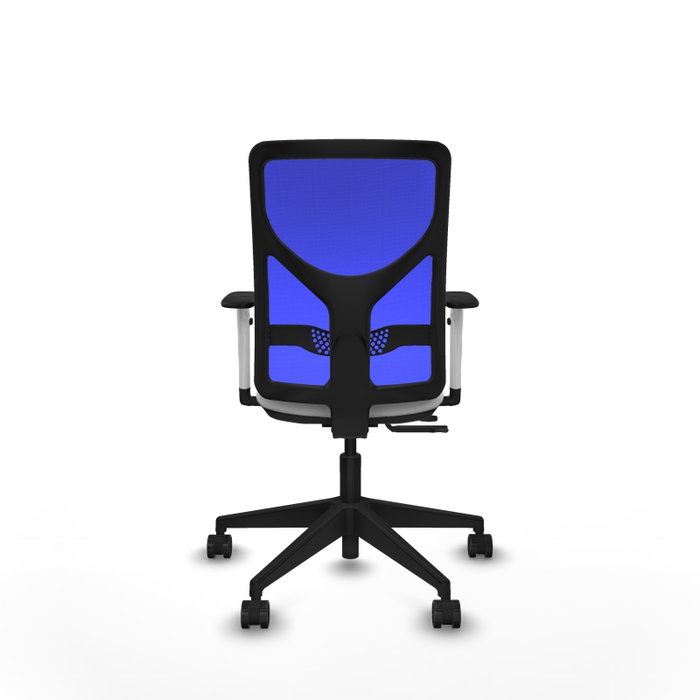 PIQUERAS Y CRESPO Silla de oficina Motilla con mecanismo Sincro/Traslack, Azul y Blanco