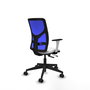 PIQUERAS Y CRESPO Silla de oficina Motilla con mecanismo Sincro/Traslack, Azul y Blanco