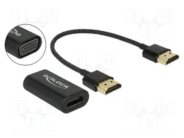 DeLOCK Adaptador HDMI-A Macho a VGA Hembra con Carcasa Metálica y Cable de 15 cm