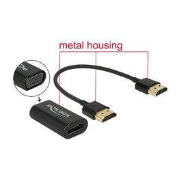 DeLOCK Adaptador HDMI Macho a VGA Hembra con Cable de 0,15 m