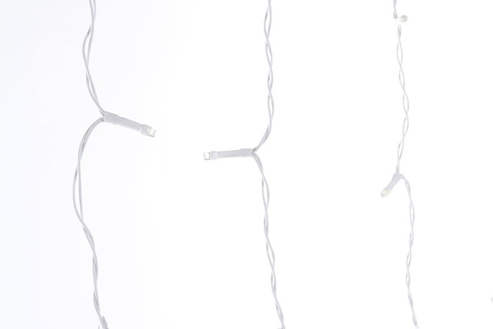 DKD Home Decor Cortina de Luces LED Blanco Cálido 200x200 cm, 300 Bombillas