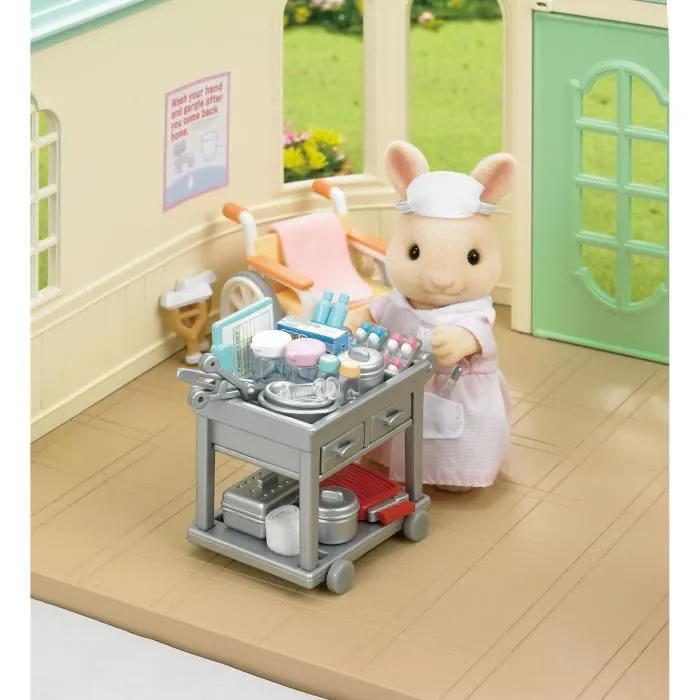 Sylvanian Families 5094 Enfermera y Accesorios Figura de Conejo Madre para Niños y Niñas a partir de 4 Años con Más de 30 Accesorios