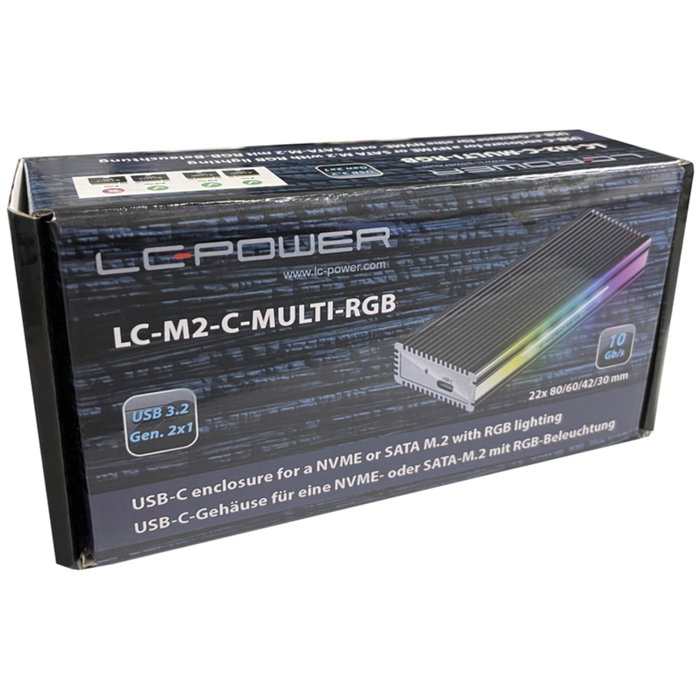LC-Power LC-M2-C-MULTI-RGB Carcasa para SSD M.2 con Iluminación RGB LC-Power LC-M2-C-MULTI-RGB Carcasa para SSD M.2 con Iluminación RGB