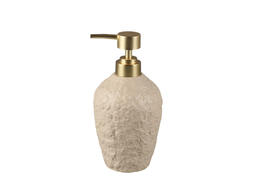 DKD Home Decor Dosificador de Gres y ABS Símil Piedra Beige y Dorado