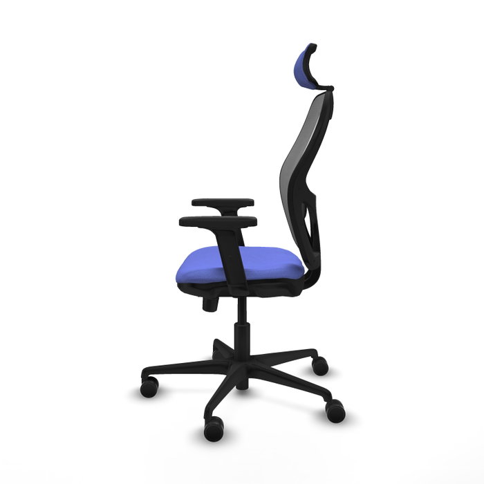 PIQUERAS Y CRESPO Silla de oficina Jorquera con mecanismo Sincro/Traslack, Azul claro y Gris