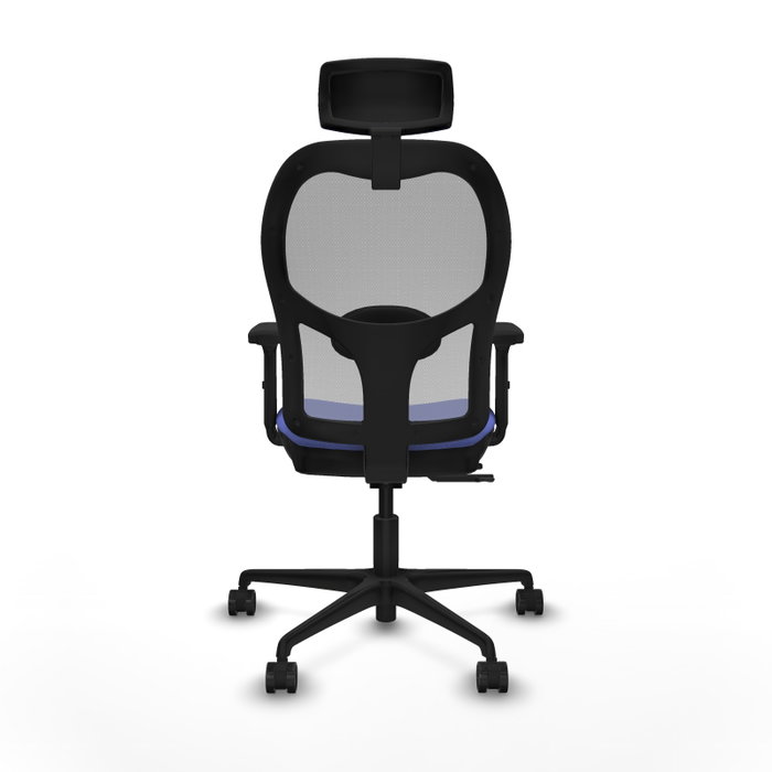 PIQUERAS Y CRESPO Silla de oficina Jorquera con mecanismo Sincro/Traslack, Azul claro y Gris