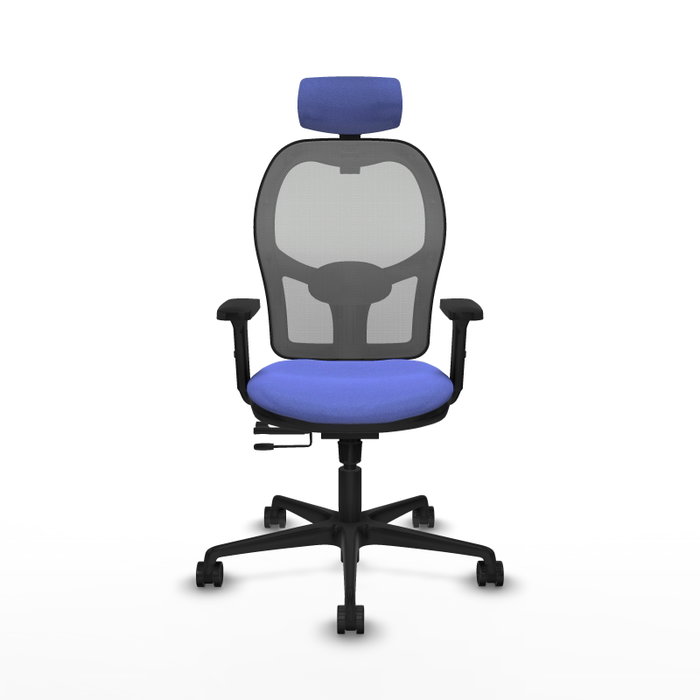 PIQUERAS Y CRESPO Silla de oficina Jorquera con mecanismo Sincro/Traslack, Azul claro y Gris