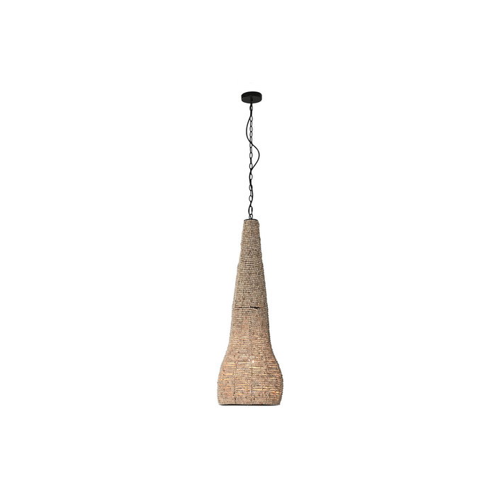 DKD Home Decor Lámpara de Techo de Madera y Metal con Bolas Naturales