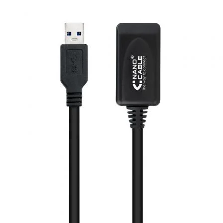 Nano Cable 10.01.0311 Cable USB 3.0 Prolongador con Amplificador, Macho-Hembra, 5m, Negro