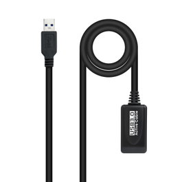 Nanocable Cable USB 3.0 Prolongador con Amplificador, Tipo A Macho a A Hembra, 5m, Negro
