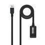 Nanocable Cable USB 3.0 Prolongador con Amplificador, Tipo A Macho a A Hembra, 5m, Negro