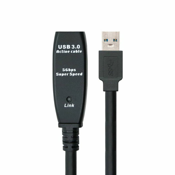 Nanocable Cable USB 3.0 Prolongador con Amplificador, Tipo A Macho a A Hembra, 5m, Negro