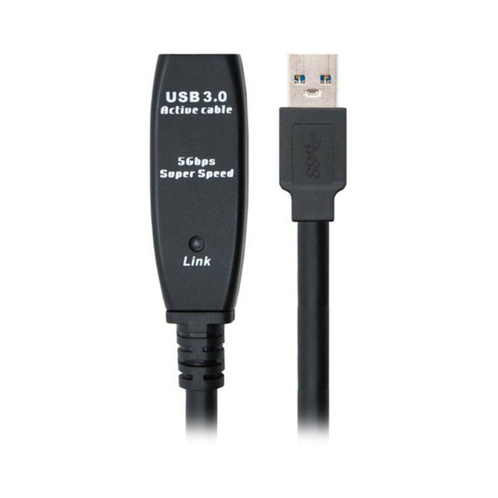 Nanocable Cable USB 3.0 Prolongador con Amplificador, Tipo A Macho a A Hembra, 5m, Negro
