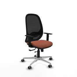 PIQUERAS Y CRESPO Silla de oficina Cilanco con mecanismo Sincro/Traslack, Marrón y Negro