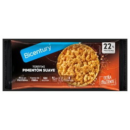 BICENTURY Tortitas de Proteína con Pimentón Suave Sin Gluten - Pack de 8