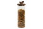 DKD Home Decor Set de 4 Botes de Cristal y Acacia 1,3L