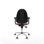 PIQUERAS Y CRESPO Silla de oficina Aýna Rosa con Brazos 2D y Base Cromada