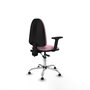 PIQUERAS Y CRESPO Silla de oficina Aýna Rosa con Brazos 2D y Base Cromada