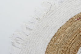 DKD Home Decor Alfombra Kaula Tropical Algodon Yute Marron Beige 140 x 140 cm