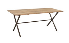 DKD Home Decor Mesa Comedor Vintage 81 x 76 x 184 cm Teca Metal
