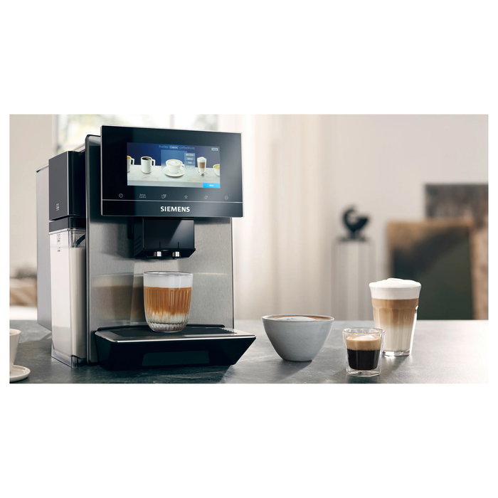 Siemens EQ.900 TQ903DZ3 Cafetera Superautomática con Molinillo de Cerámica, Espumador de Leche, 19 bares, 2.3 L, 1500 W, Negro y Acero Inoxidable