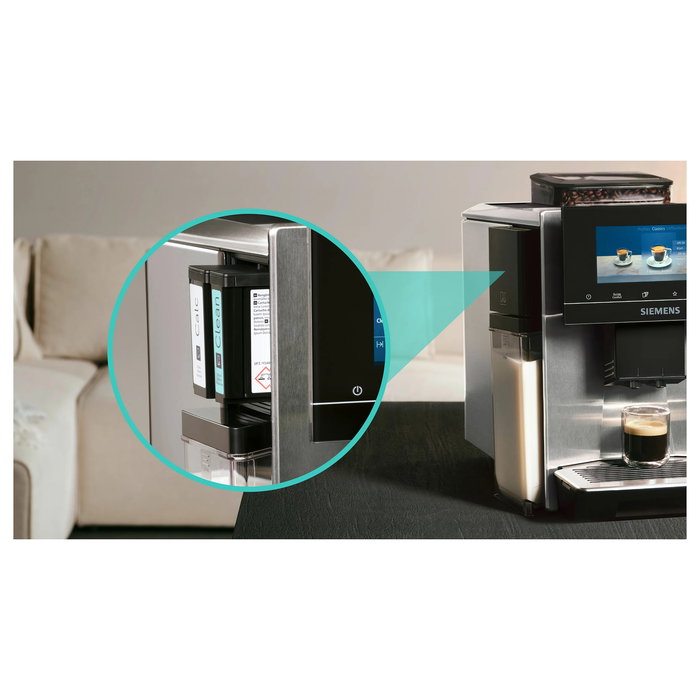 Siemens EQ.900 TQ903DZ3 Cafetera Superautomática con Molinillo de Cerámica, Espumador de Leche, 19 bares, 2.3 L, 1500 W, Negro y Acero Inoxidable