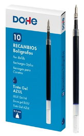 Recambio Dohe Roller Gel Azul Caja De 10 (Set de 10)