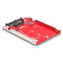 DeLOCK Convertidor U.3 SFF-8639 a M.2 NVMe Key M - 7 mm, Rojo