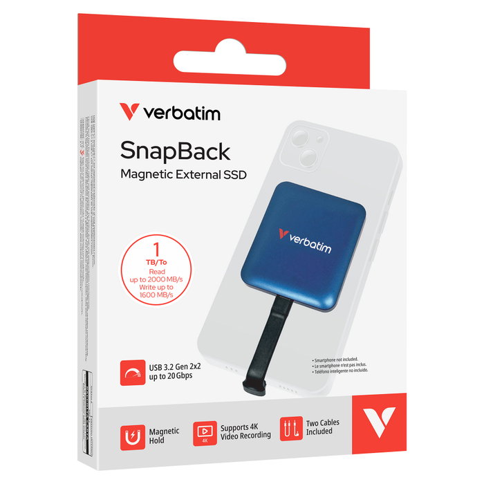 Verbatim SnapBack SSD 1TB Blue Metallic Verbatim SnapBack SSD 1TB Blue Metallic