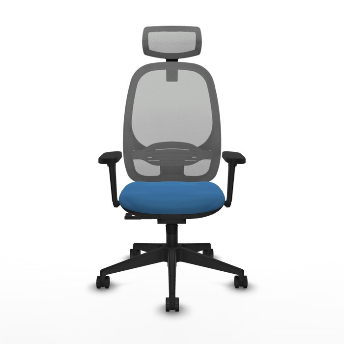 PIQUERAS Y CRESPO Silla de oficina Cilanco con mecanismo Sincro, Azul claro y Gris