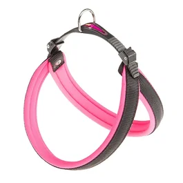 Ferplast Arnés Agila Fluo 4 Rosa Talla 4 para Perros y Gatos (Pecho 44-52 cm, Ancho 20 mm)