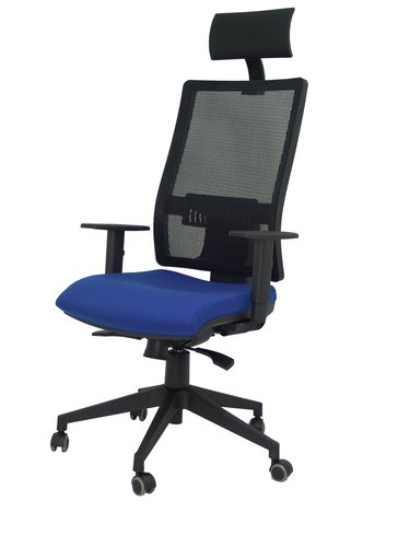 PIQUERAS Y CRESPO Silla Horna con Mecanismo Sincro, Asiento Azul y Malla Negra PIQUERAS Y CRESPO Silla Horna con Mecanismo Sincro, Asiento Azul y Malla Negra