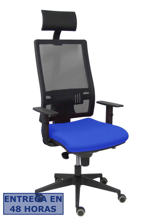 PIQUERAS Y CRESPO Silla Horna con mecanismo Sincro, asiento Azul y respaldo Negro PIQUERAS Y CRESPO Silla Horna con mecanismo Sincro, asiento Azul y respaldo Negro