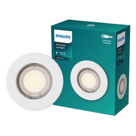 Philips Downlight Aro Empotrable Peridot - Blanco, Casquillo GU10, Ø8,3 cm, Fijo, LED, IP20, 7W Máx.