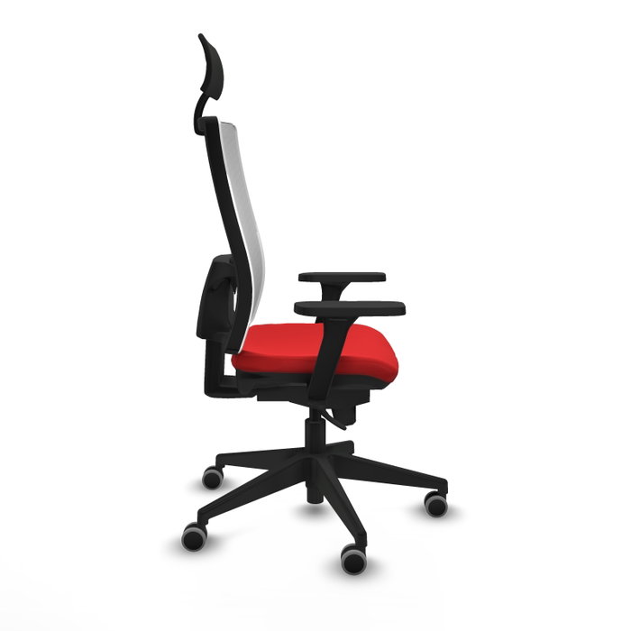 PIQUERAS Y CRESPO Silla de oficina Horna con mecanismo Sincro, Rojo y Blanco