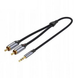 Vention Cable Estéreo Jack 3.5 mm Macho a 2x RCA Macho 1m Gris