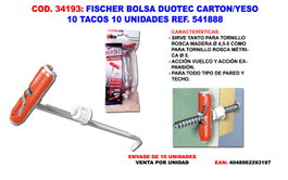 FISCHER Taco DuoTec 10k para tornillos de 4,5-5 mm (10 unidades)