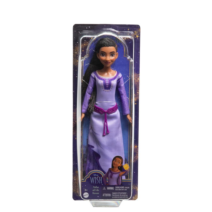 Mattel Hpx23 Muñeca Asha Disney Wish con Vestido y Zapatos Intercambiables, Inspirada en la Película