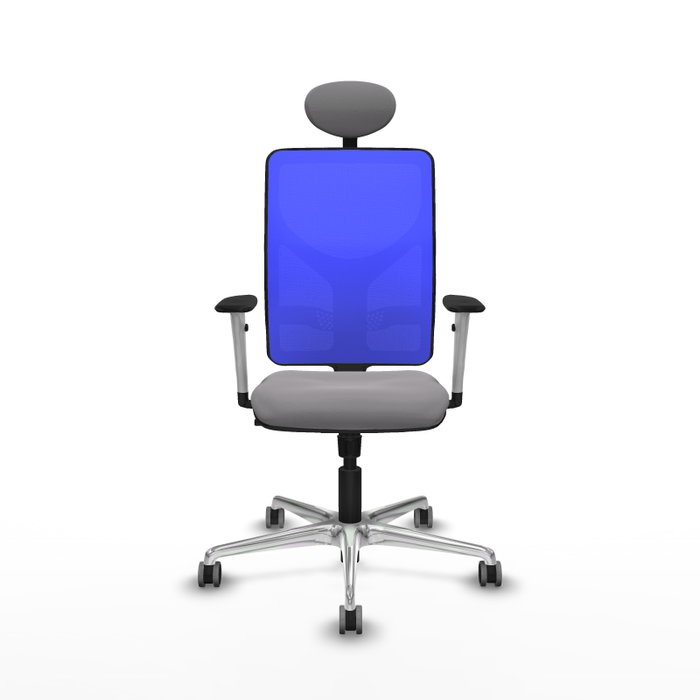 PIQUERAS Y CRESPO Silla de oficina Motilla con mecanismo Sincro, Gris y Azul