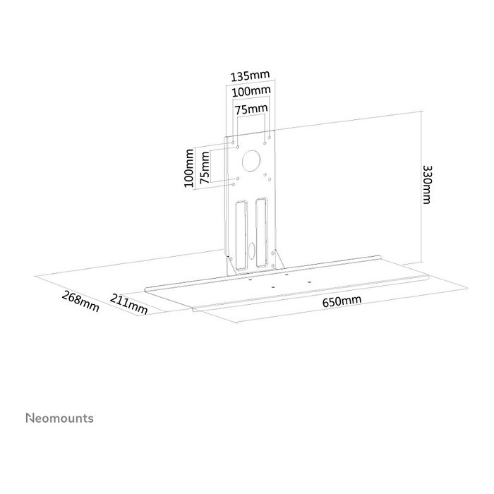 Neomounts KEYB-V200BLACK Soporte para Teclado y Ratón Negro