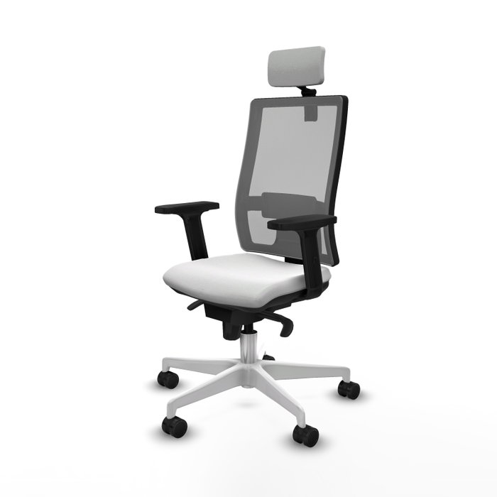PIQUERAS Y CRESPO Silla de oficina Horna con mecanismo Sincro, Blanco y Gris