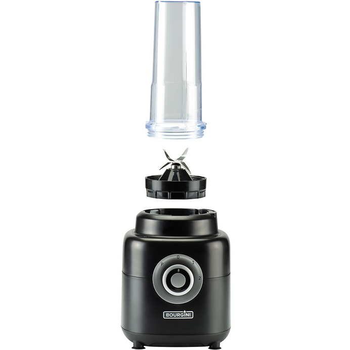 Bourgini Powerblender Licuadora de Vaso 1.7 L, 1000W, 4 Programas, Pica Hielo, con Jarra de Cristal y Botella Deportiva 750ml